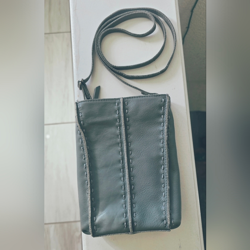 The Sak Los Feliz Mini Crossbody Bag Genuine Leather Dusty Blue